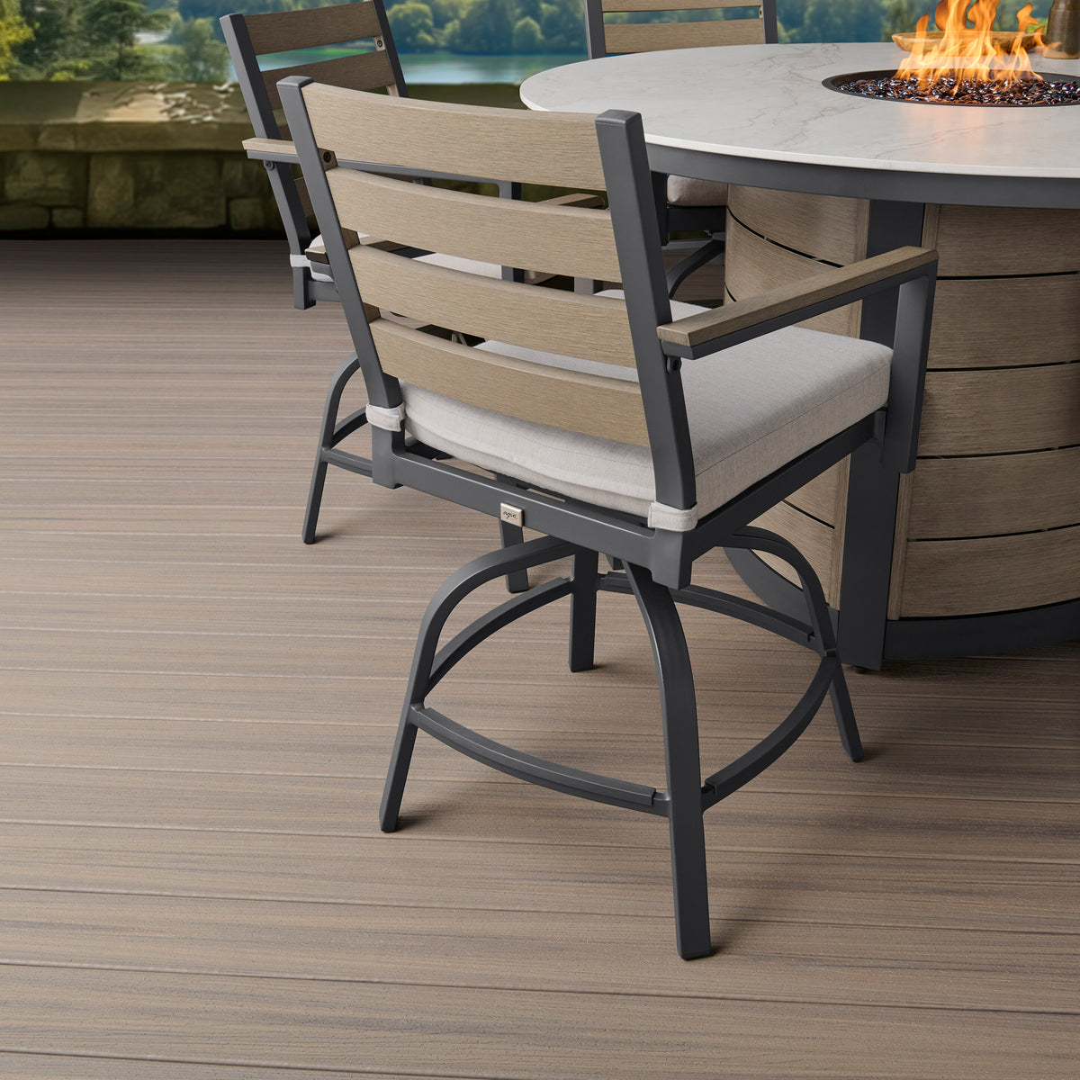 Agio Nicolet 7 - Piece Fire Outdoor Patio High Dining Set - Product image 5