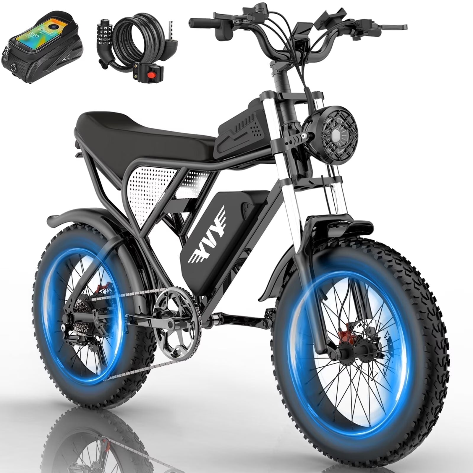 YVY 1500W Electric Bike for Adults, 33MPH 20'' Fat Tire Electric Motorcycle, 48V 20AH Removable Battery - Product image 1