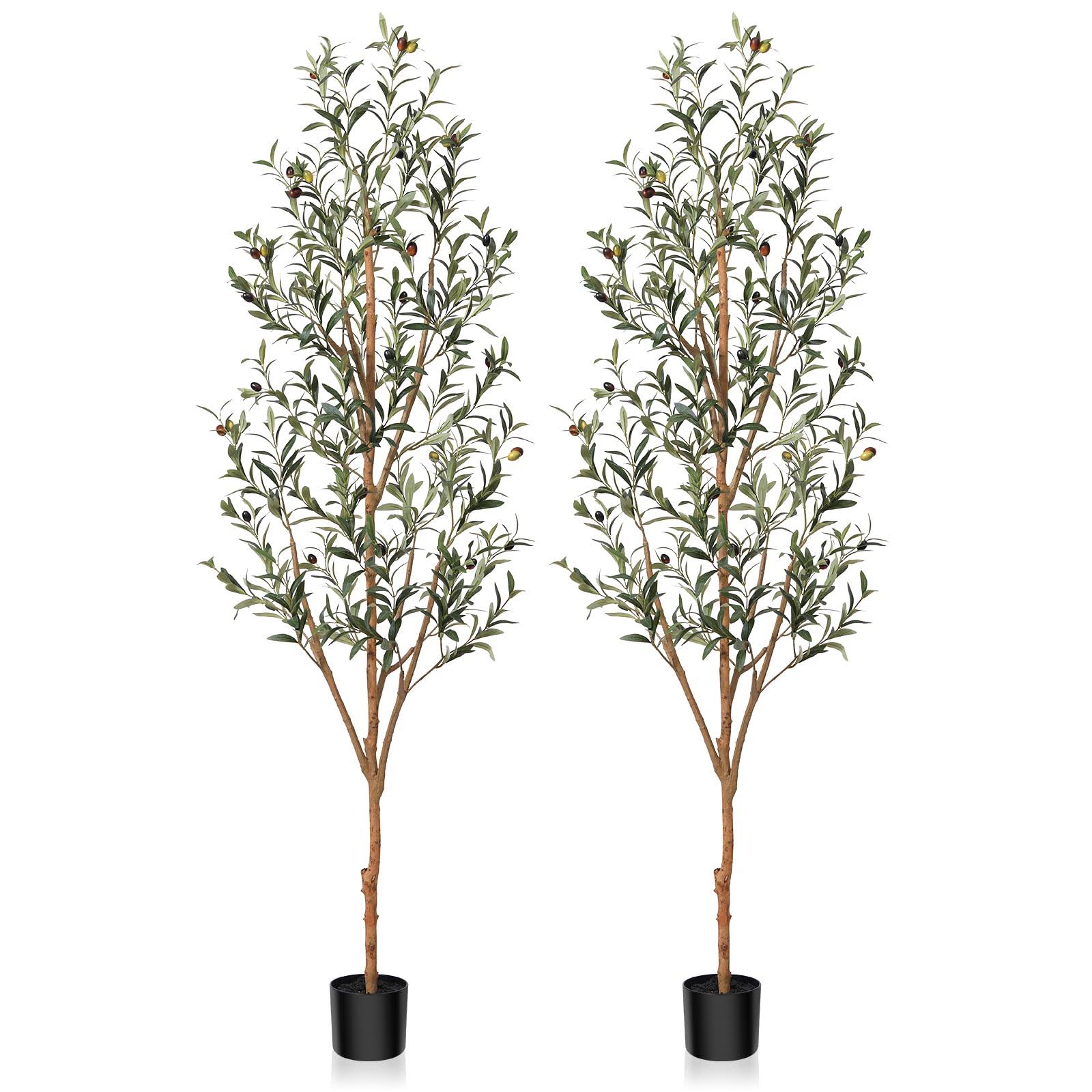 Kazeila Artificial Olive Tree 6ft Tall Faux Silk Plant for Home Office Decor Indoor Fake Potted Tree with - Product image 1