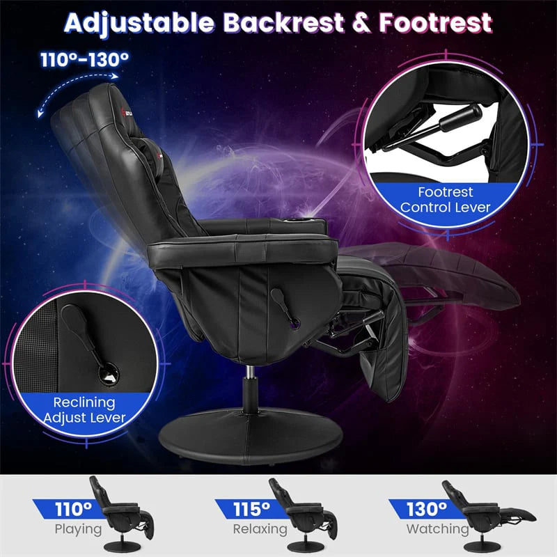 Ergonomic Gaming Recliner Chair with Massage, Retractable Footrest & Cup Holder - Product image 7