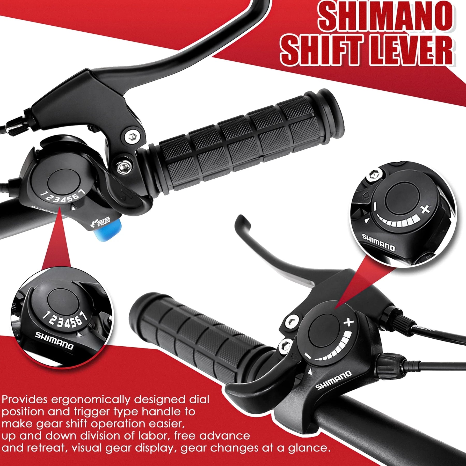 Mountain Bike, Shimano 21 Speeds Drivetrain, Stainless Steel Frame 26 in Wheels - Product image 7