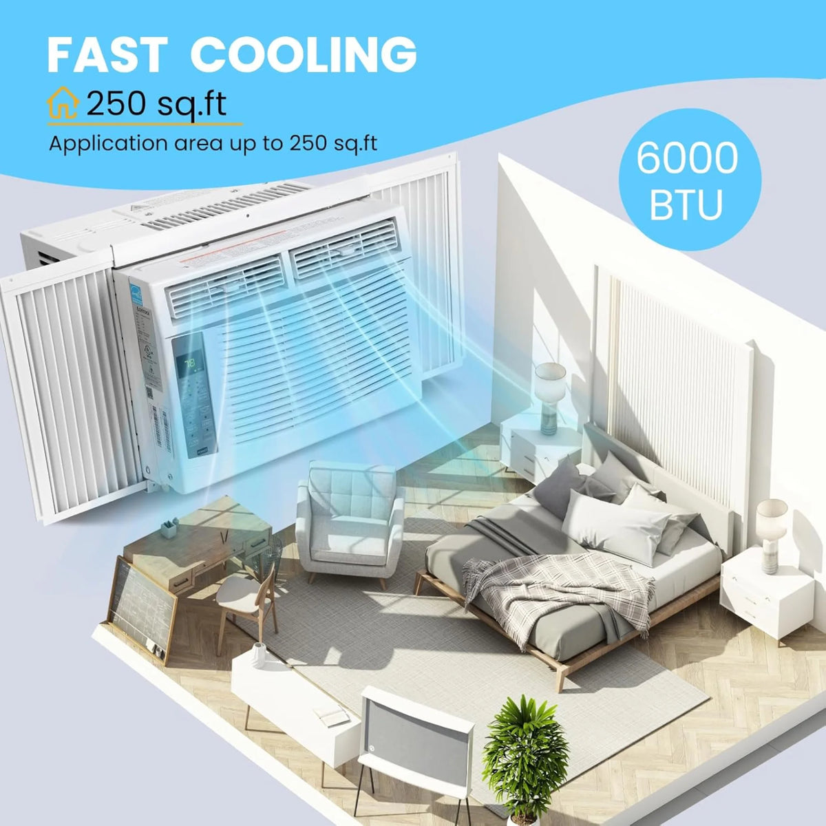 Garvee 5000 BTU Window Air Conditioner, Fast Cooling for Rooms up to 150 Sq. Ft - Product image 15