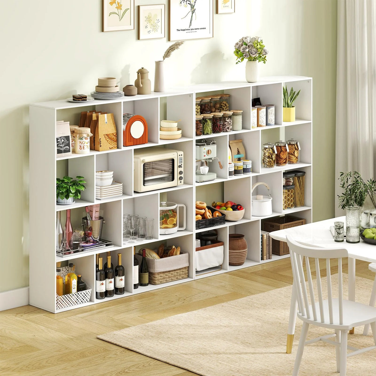 Tangkula 12 Cube 4-Tier Freestanding Storage Organizer Bookcase with Open Cubes