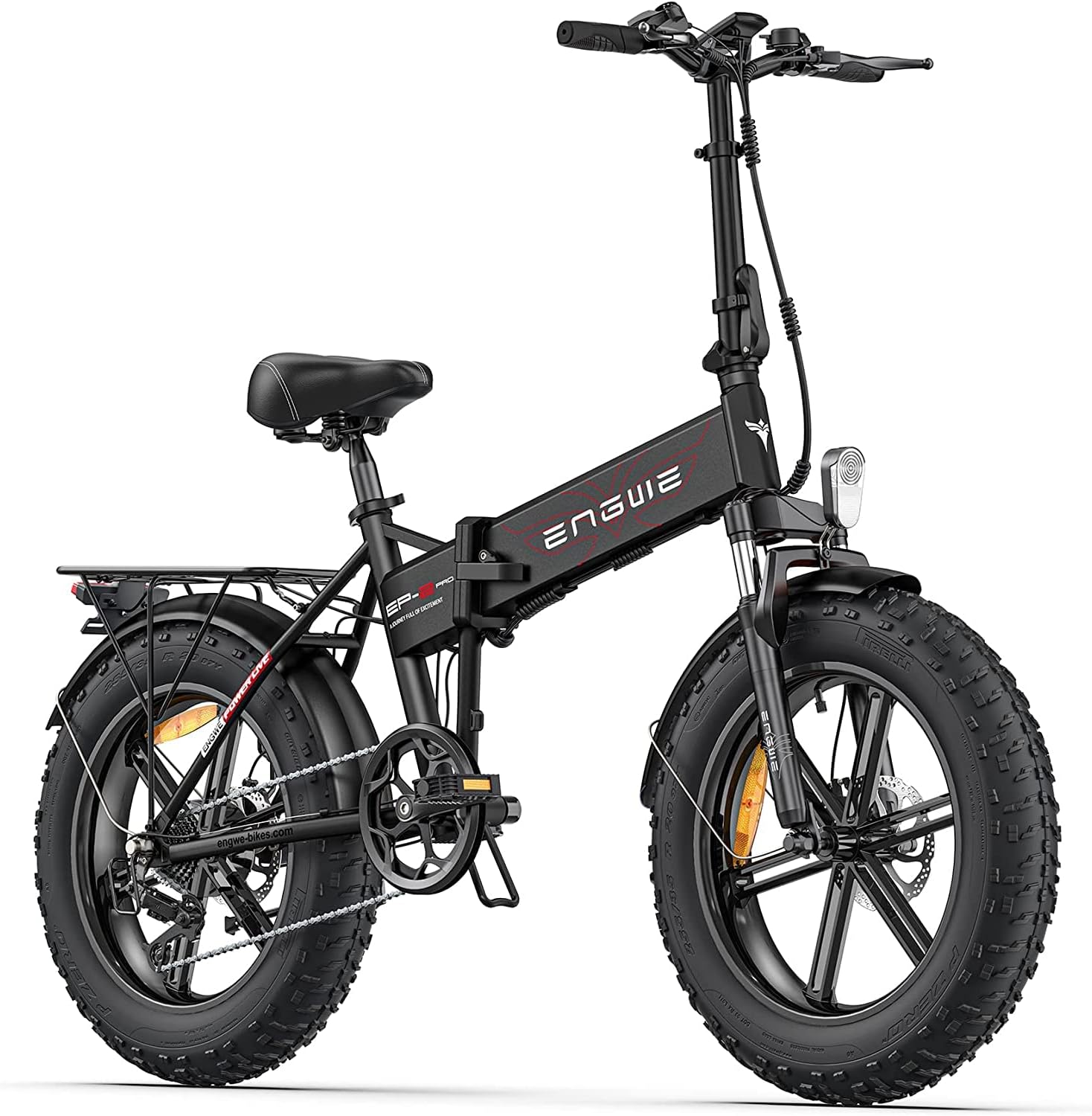 EP-2 Pro Foldable Electric Bike 20 × 4.0 Electric Fat Bike 7 Speeds with Removable 48V 13Ah Battery Range 120km Off-Road & MTB & Beach & Snow -