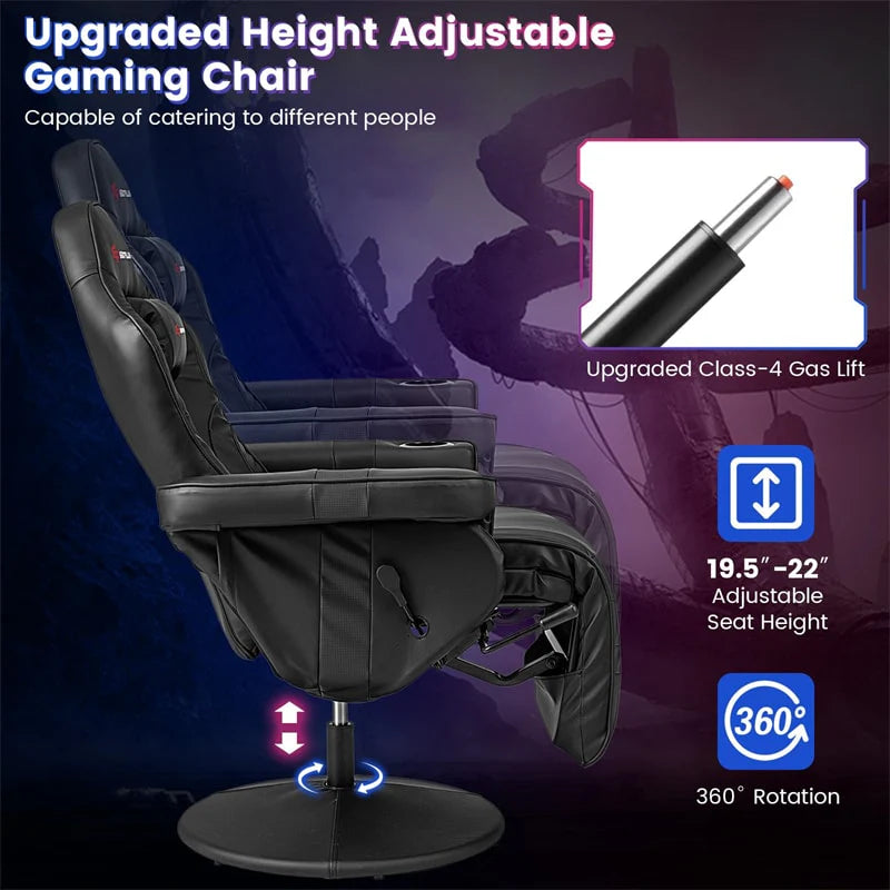 Ergonomic Gaming Recliner Chair with Massage, Retractable Footrest & Cup Holder - Product image 5