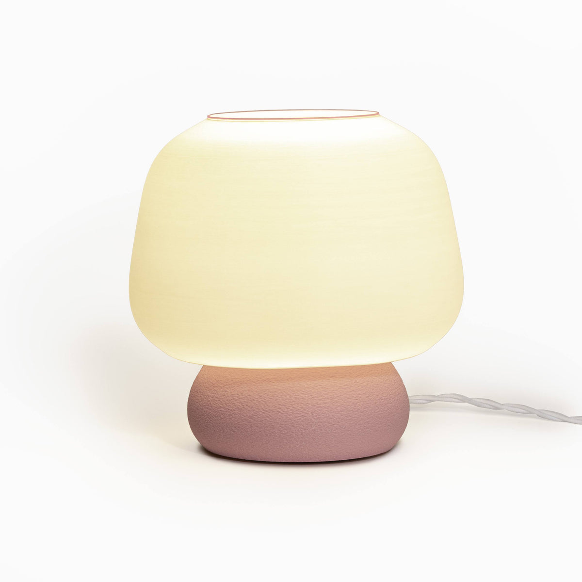 Mushroom 10" Modern Classic Plant-Based PLA 3D Printed Dimmable LED Table Lamp, White/Light - Product image 1