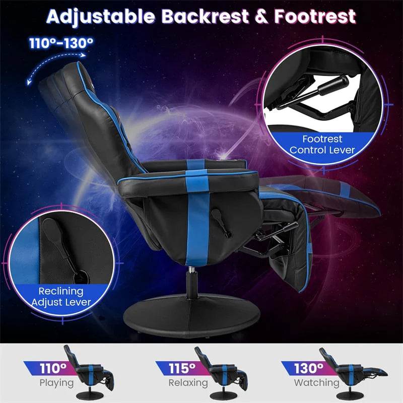 Ergonomic Gaming Recliner Chair with Massage, Retractable Footrest & Cup Holder - Product image 25