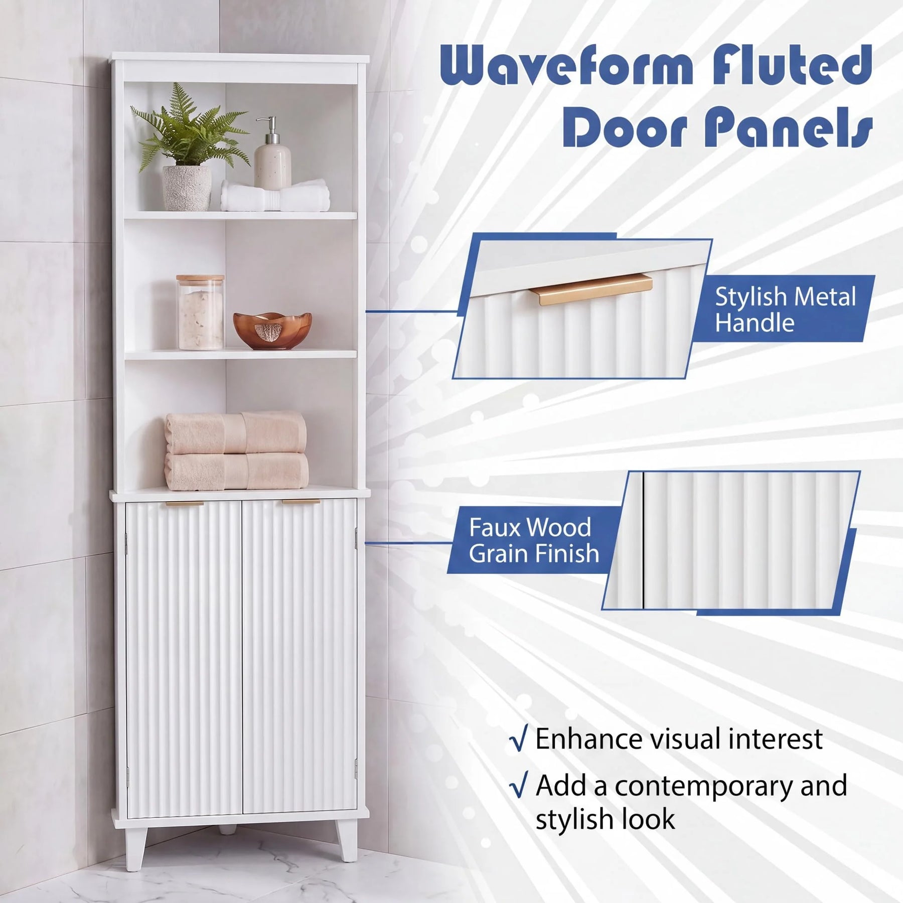 Tangkula Corner Bathroom Floor Cabinet - Product image 7