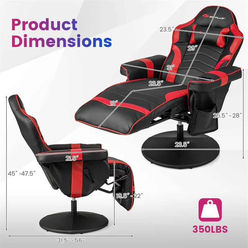 Ergonomic Gaming Recliner Chair with Massage, Retractable Footrest & Cup Holder - Product image 36