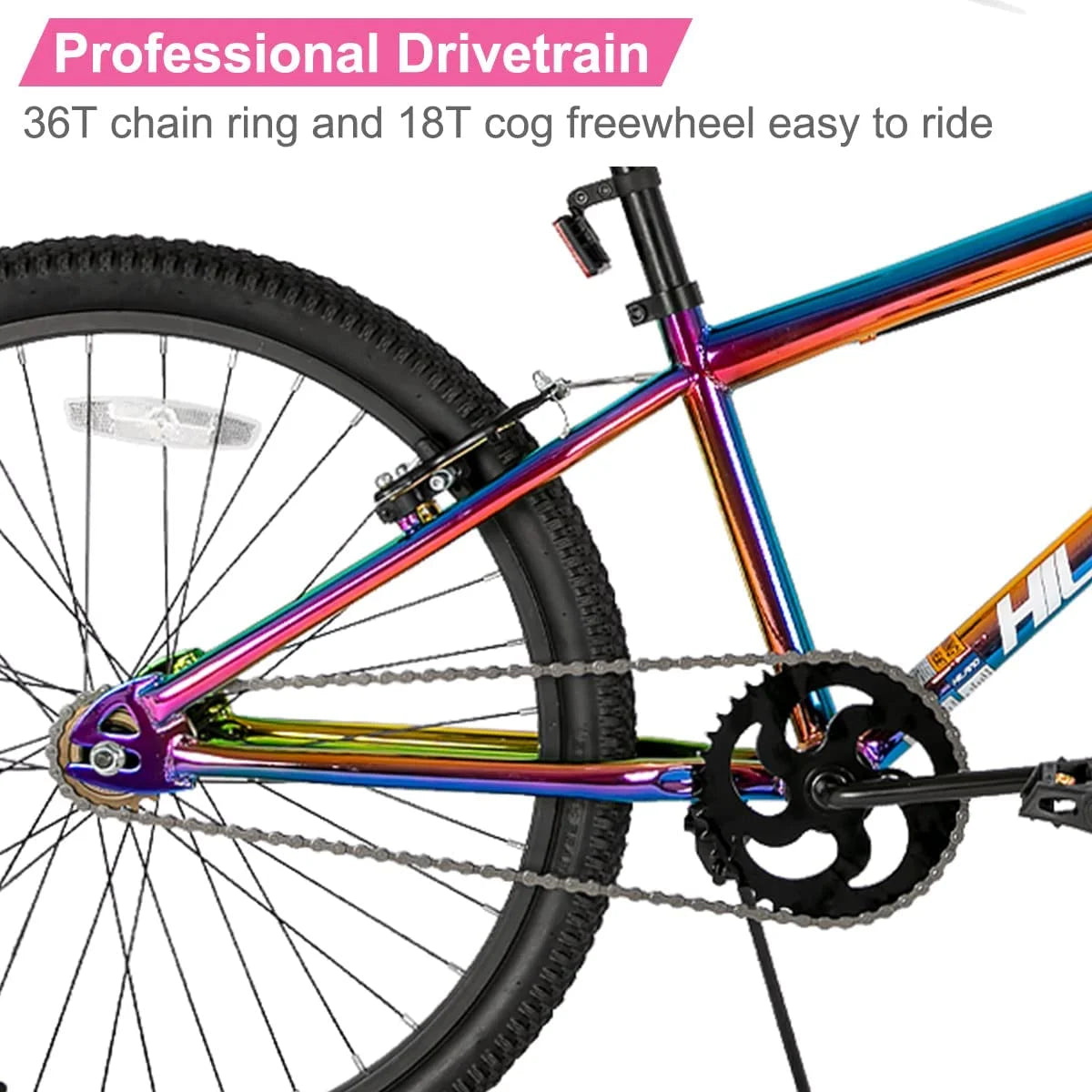 Hiland BMX BIKE 24 & 26 in, Beginner - Level to Advanced Riders with 2 Pegs for Adults, Multiple Colors - Product image 2