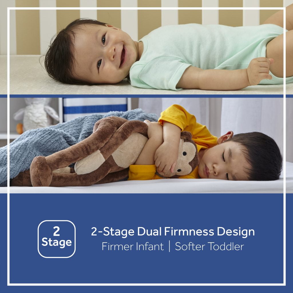 Serene Duo-Sleek Crib Mattress. 2-Stage Foam Baby Mattress. Toddler Mattress. Waterproof