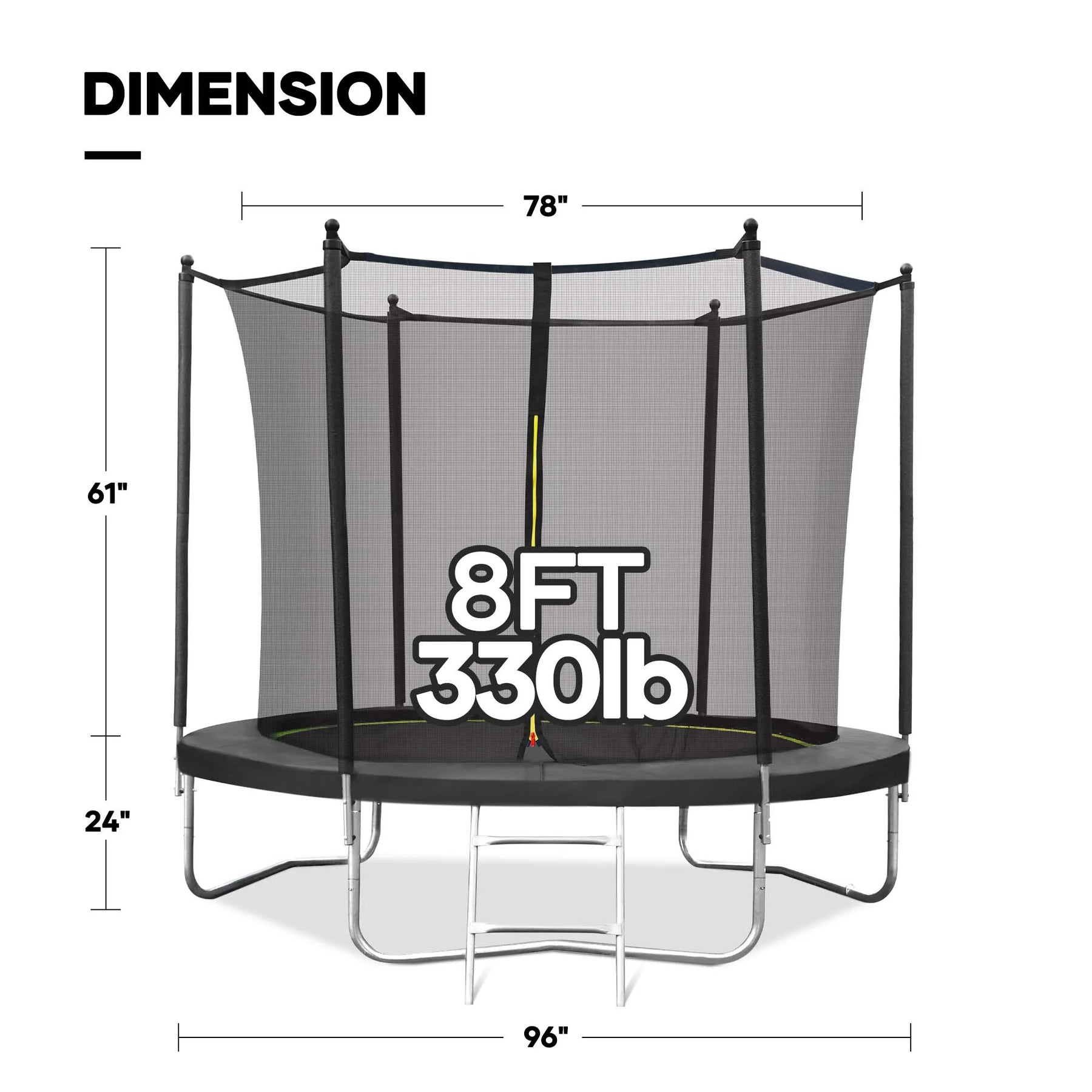 MARNUR 8FT Trampoline for Kids Trampoline with Enclosure Net, Ladder, Wind Stakes - Product image 6