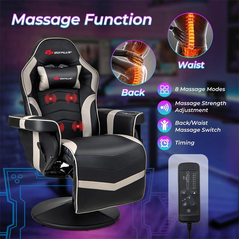 Ergonomic Gaming Recliner Chair with Massage, Retractable Footrest & Cup Holder - Product image 16
