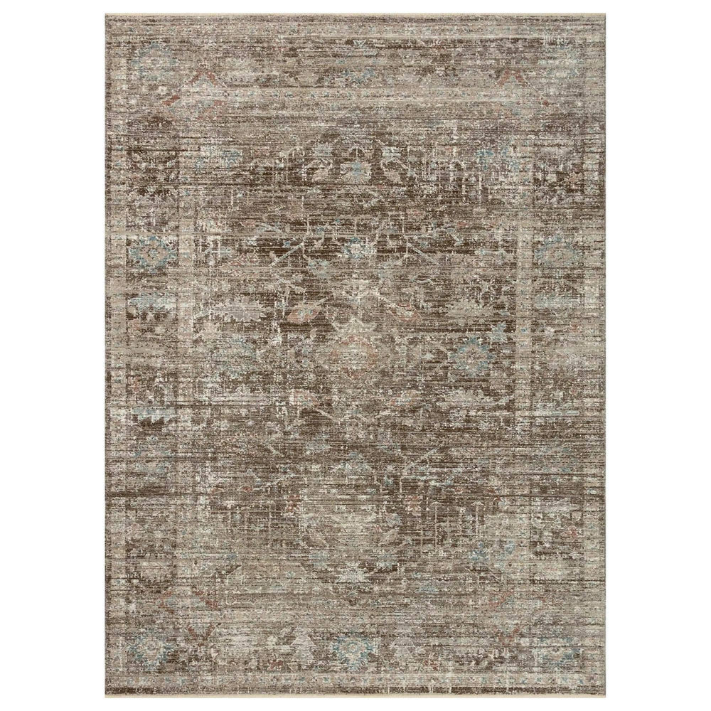 Magnolia Home by Joanna Gaines x Loloi 5'3" 7'6" Charcoal/Dove Millie MIE-03 Area Rug