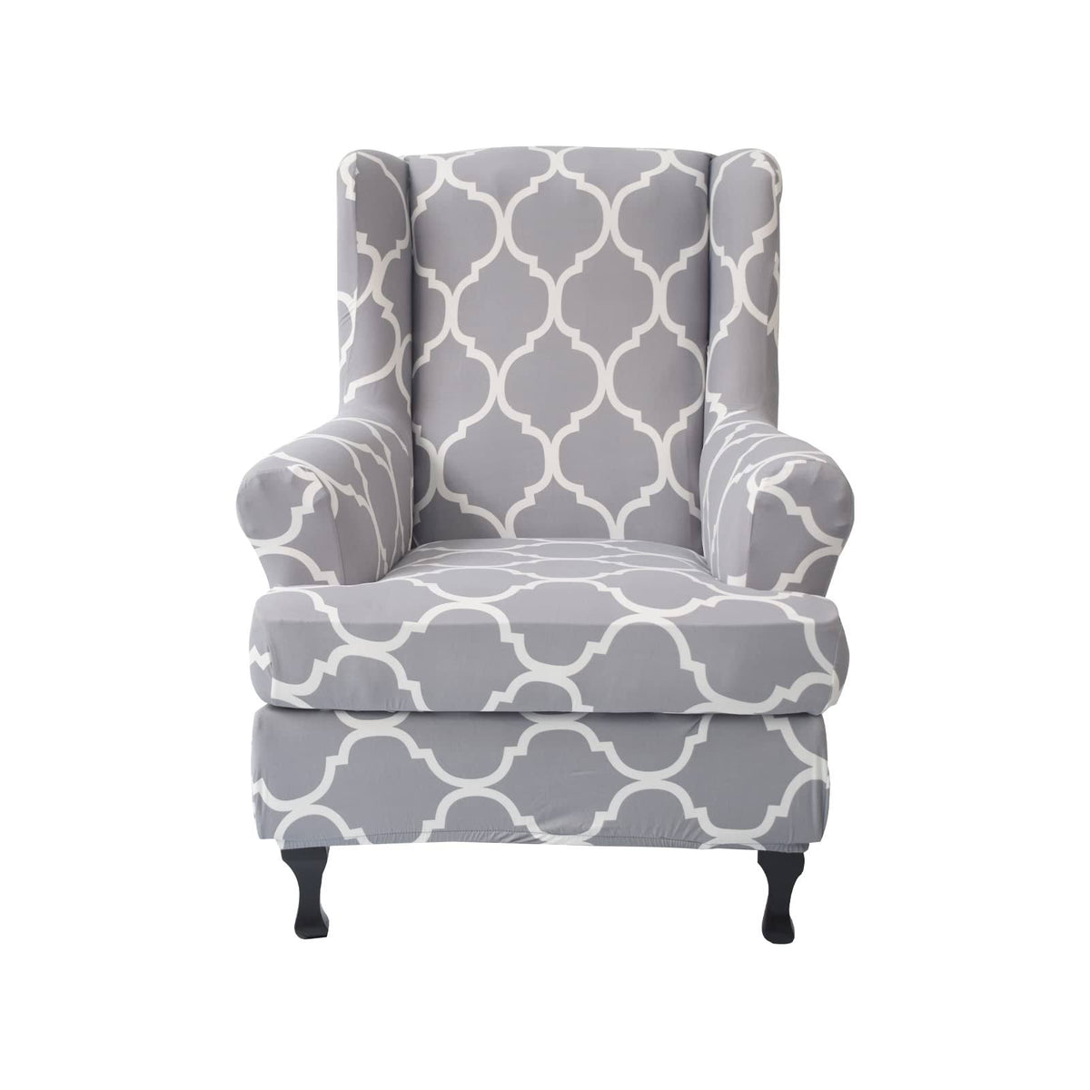 Wing Chair Slipcovers 2 Pieces Stretch Spandex Wingback Chair Covers Sofa Slipcover Printing Wingback Armchair Slipcovers Furniture Protector Couch