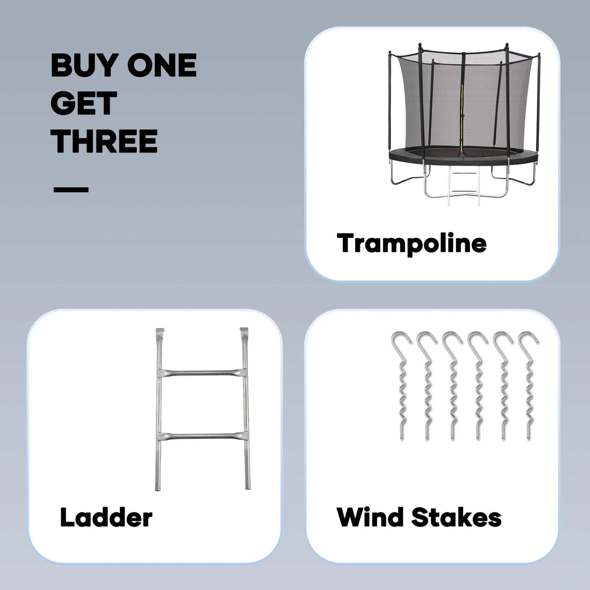 MARNUR 8FT Trampoline for Kids Trampoline with Enclosure Net, Ladder, Wind Stakes - Product image 7