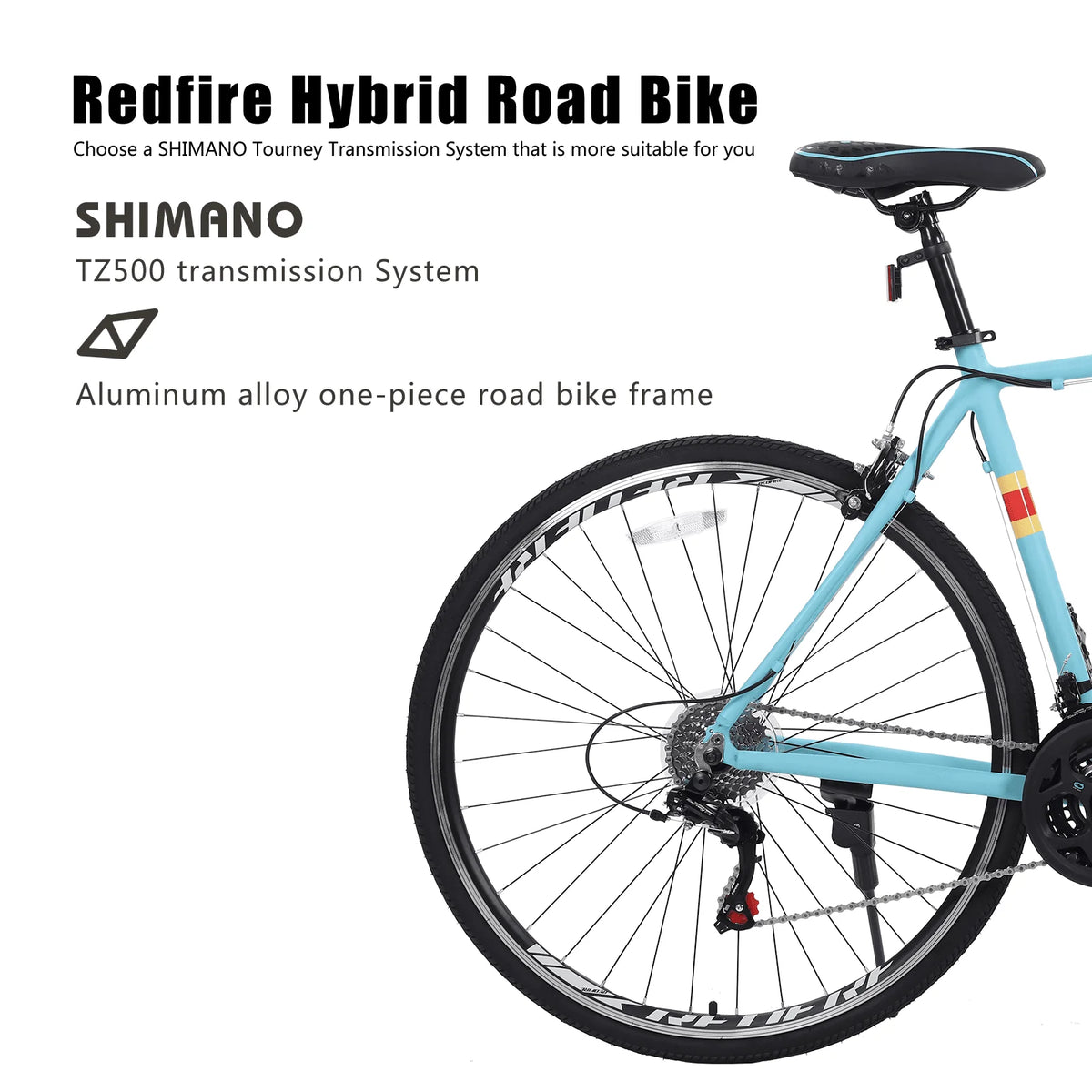 Redfire Hybrid Road Bike, 21 Speed Shimano Shifters, 700C Wheels 21 in Aluminum Frame - Product image 4