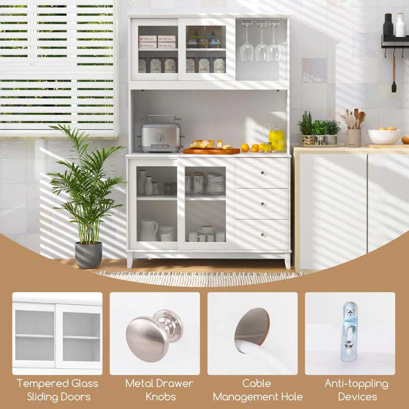 73" Kitchen Pantry Storage Cabinet with LED Lights & Power Outlet - Product image 16