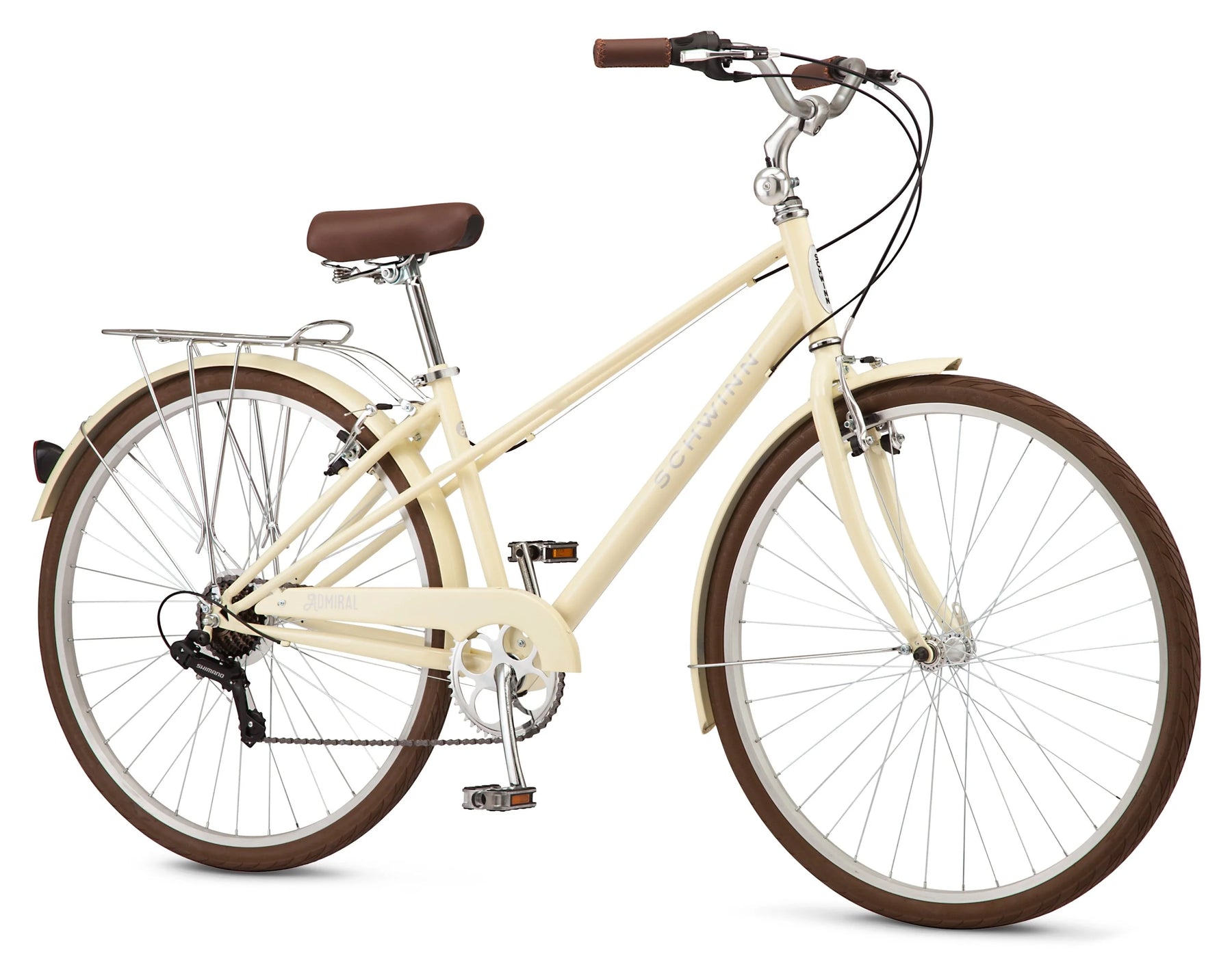 Schwinn Admiral 700c Adult Hybrid Bike, 7 Speed Womens Bike, Cream - Product image 2