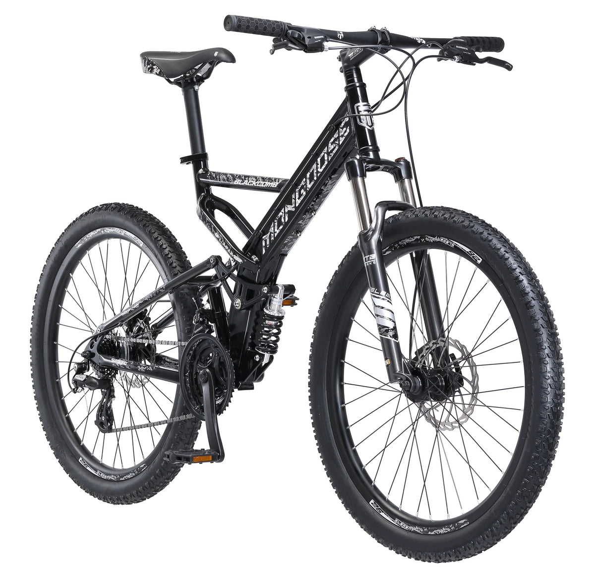 Mongoose Blackcomb Mountain Bike, 26 - Inch Wheels, 24 Speeds, Black, Men'S