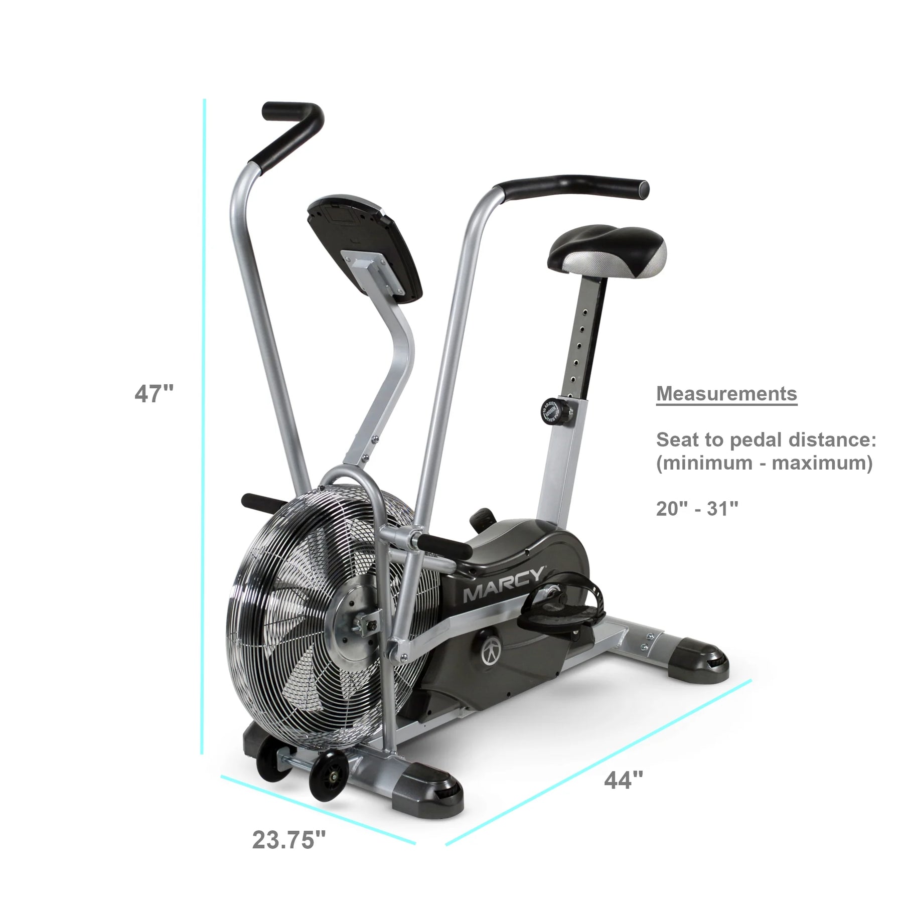 Marcy Air Cardio Fitness Training Equipment Fan Workout Bike with Exercise Arms AIR - 1 - Product image 10