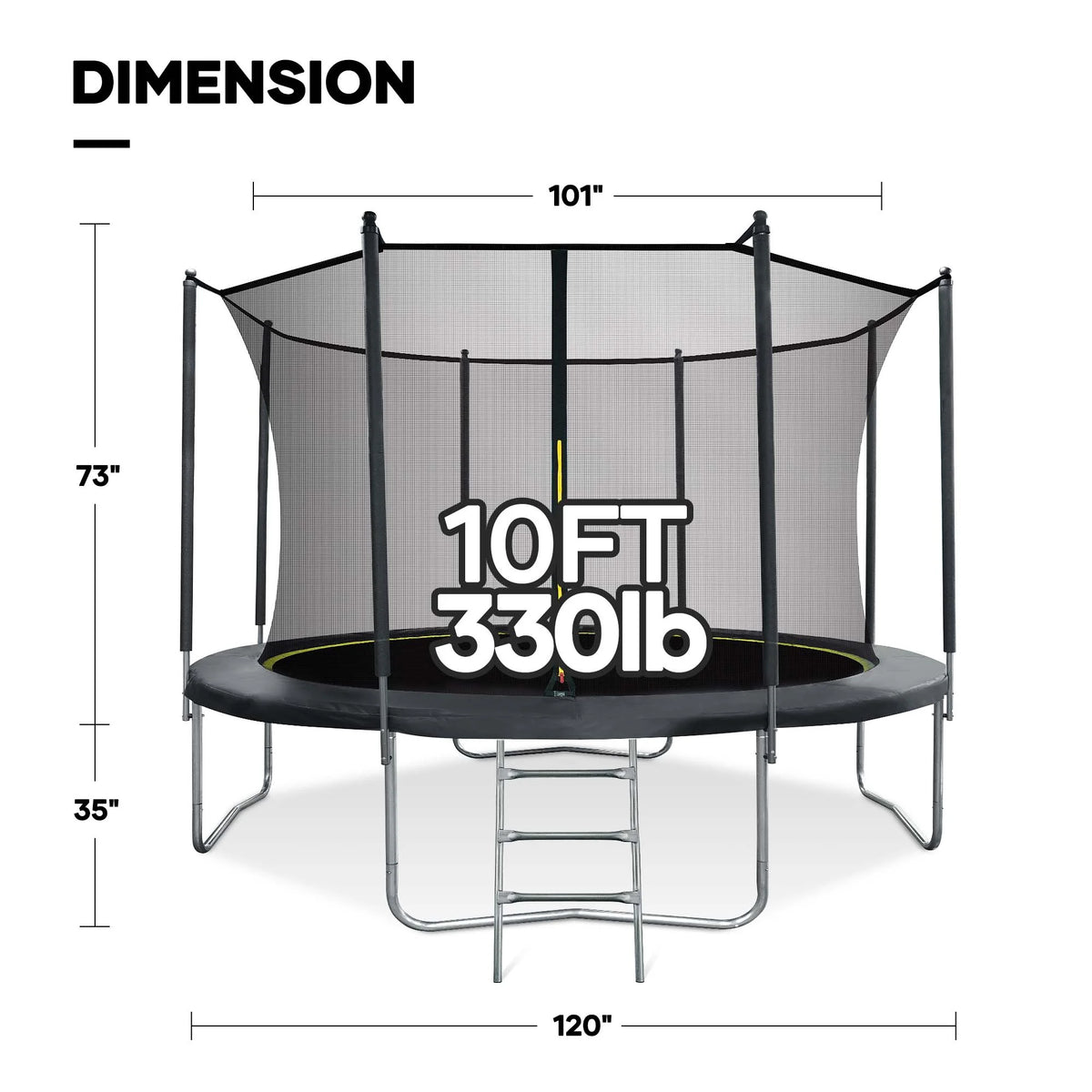MARNUR 8FT Trampoline for Kids Trampoline with Enclosure Net, Ladder, Wind Stakes - Product image 19