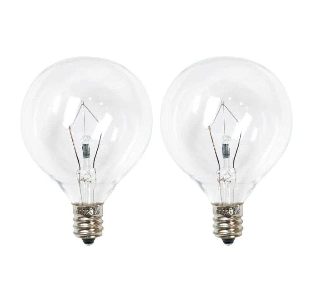 25-Watt 2pk G50 Incandescent Light Bulbs for Wax Warmers Clear - Ador