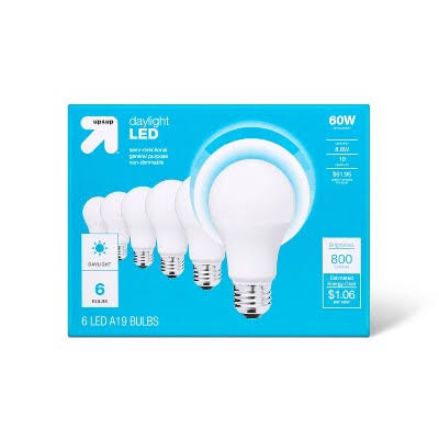 LED 60W 6pk Daylight CA Light Bulbs - Up & Up - Product image 1