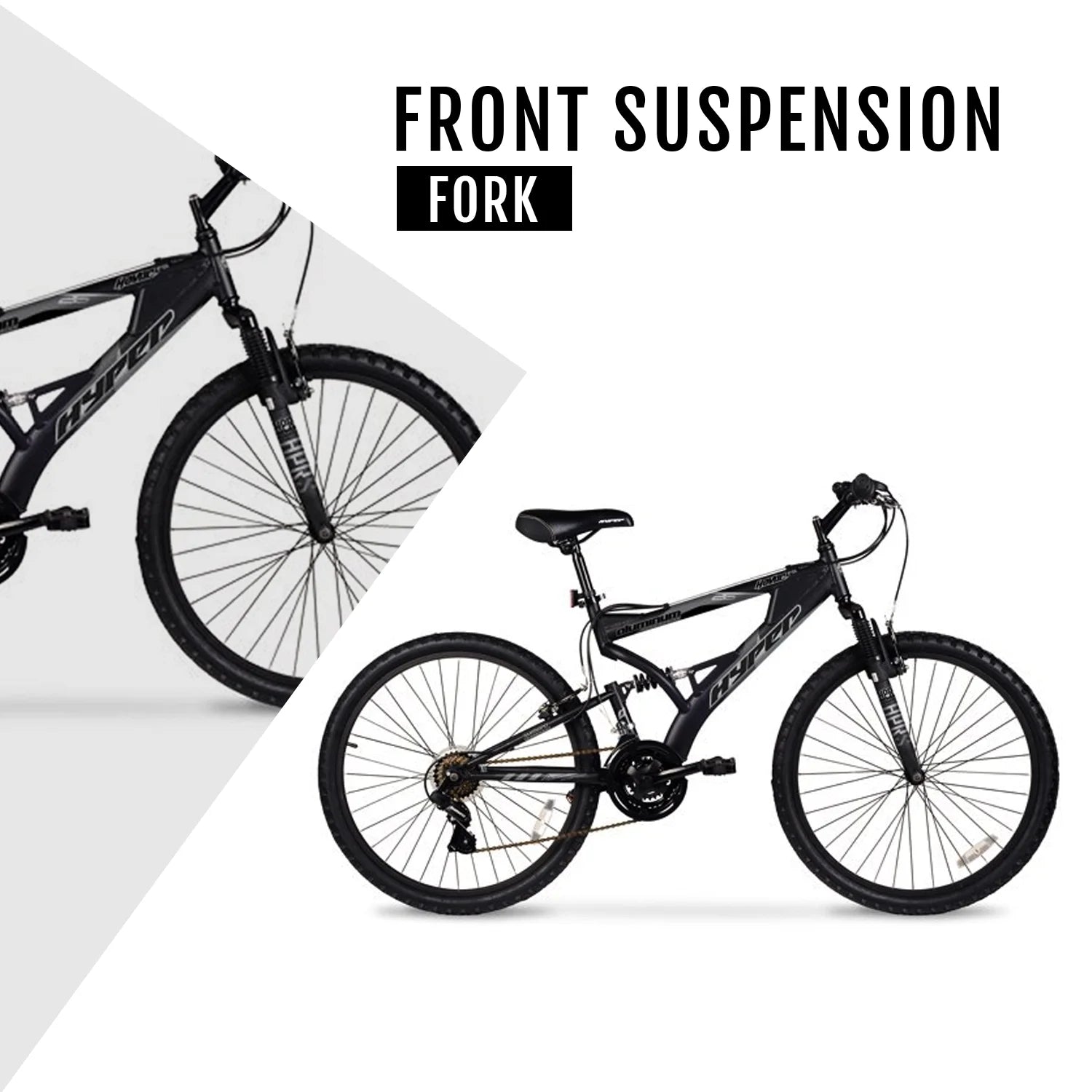 26" Hyper Bicycle Havoc Mountain Bike, 26" Wheels, Adults Ages 14+ Years, Black - Product image 4