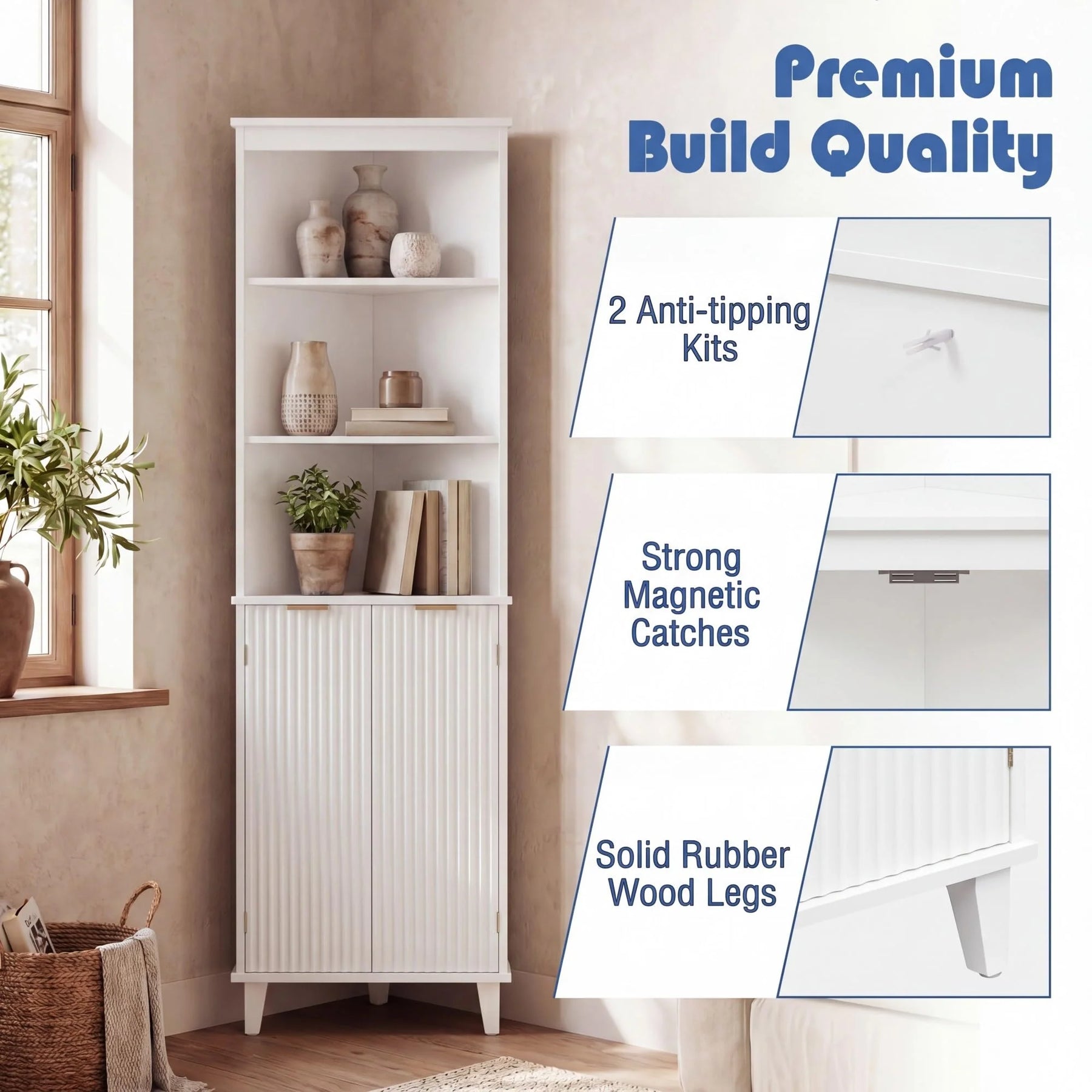 Tangkula Corner Bathroom Floor Cabinet - Product image 6