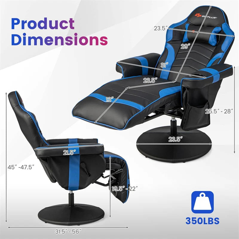 Ergonomic Gaming Recliner Chair with Massage, Retractable Footrest & Cup Holder - Product image 22