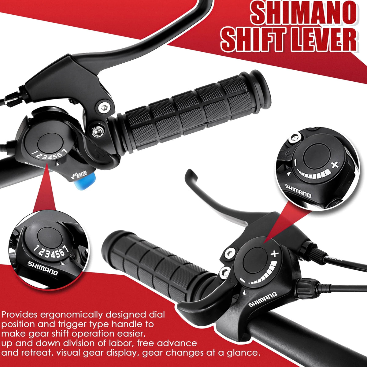 Mountain Bike, Shimano 21 Speeds Drivetrain, Stainless Steel Frame 26 in Wheels - Product image 7