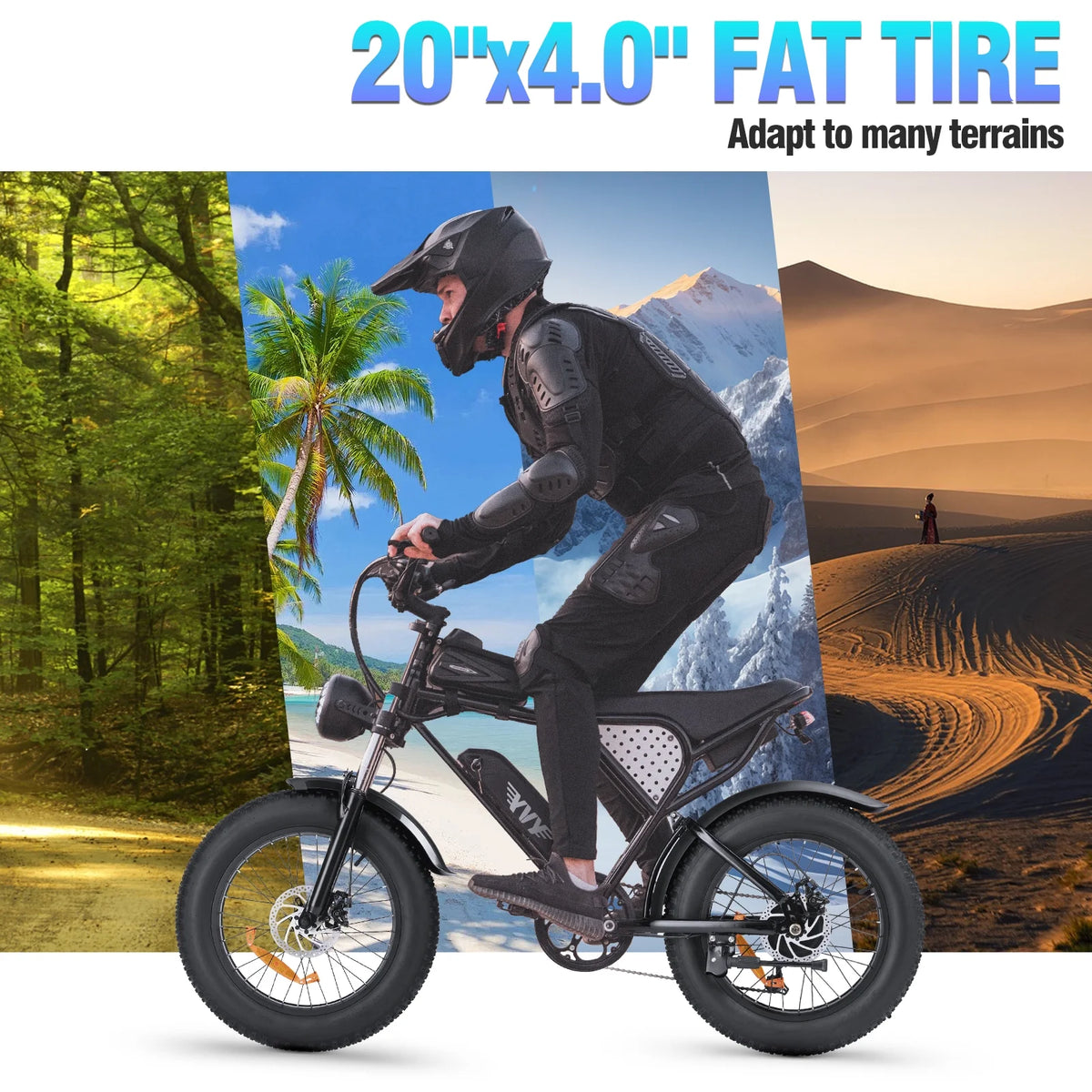 YVY 1500W Electric Bike for Adults, 33MPH 20'' Fat Tire Electric Motorcycle, 48V 20AH Removable Battery - Product image 18