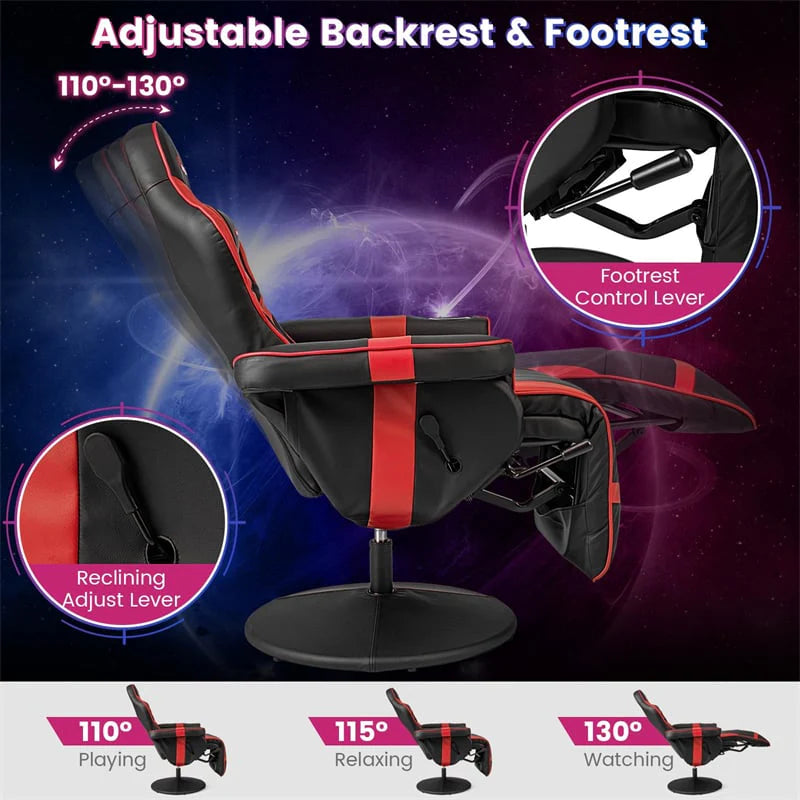 Ergonomic Gaming Recliner Chair with Massage, Retractable Footrest & Cup Holder - Product image 32