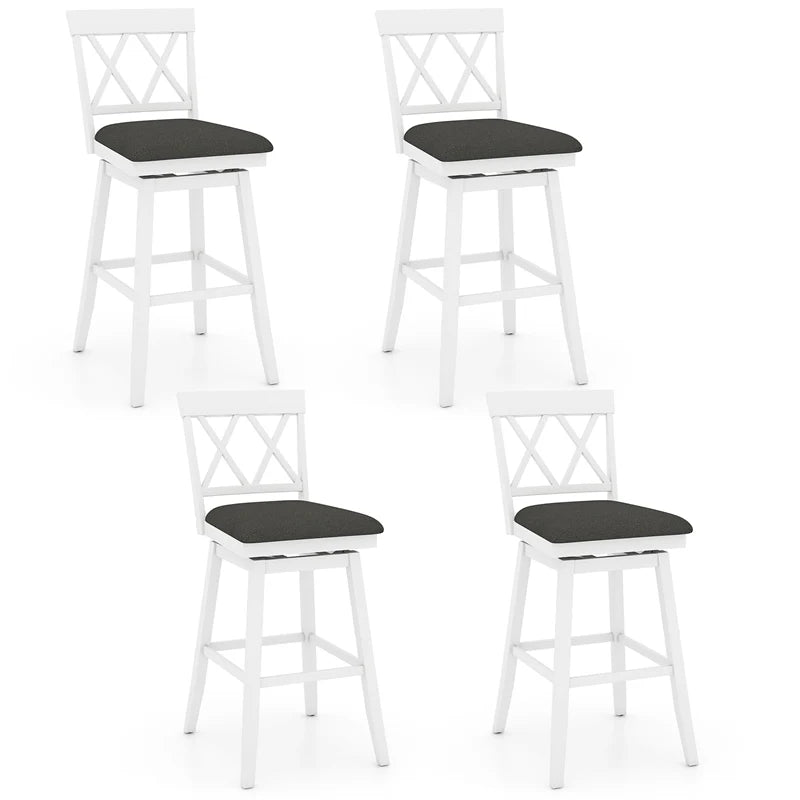 Swivel Bar Stools Set of 2, 29" Bar Height Chairs with Back, Padded Seat & Rubber Wood Frame - Product image 19