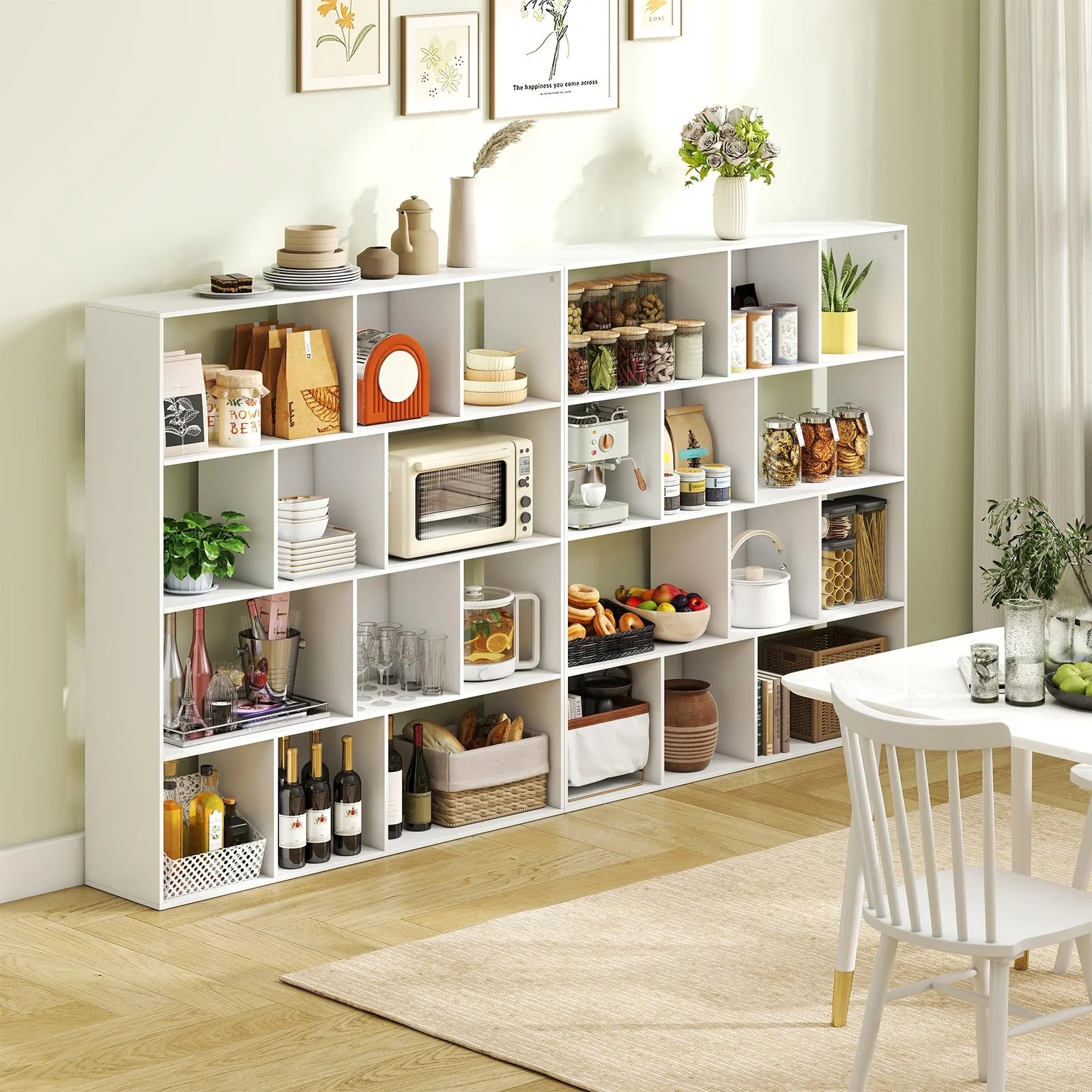 Tangkula 12 Cube 4-Tier Freestanding Storage Organizer Bookcase with Open Cubes