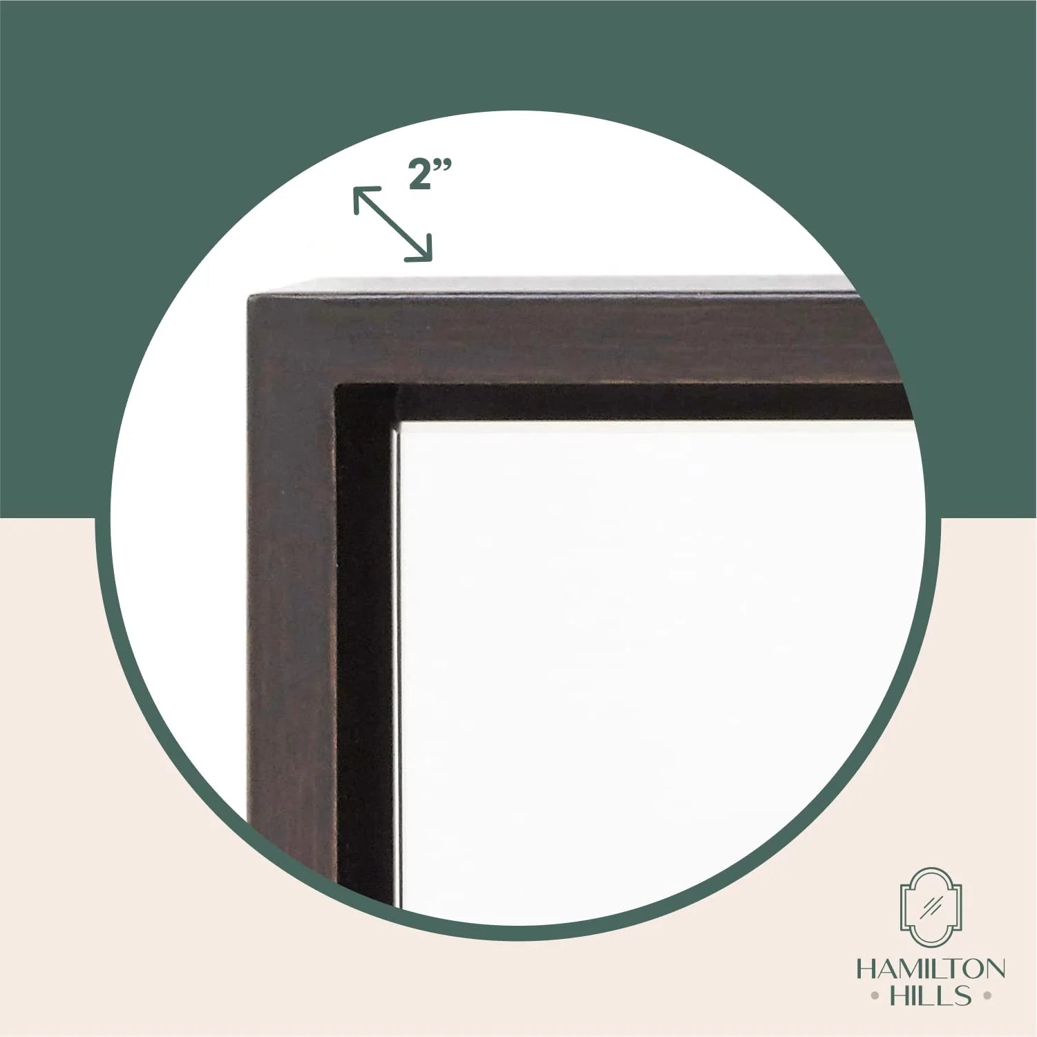 Hamilton Hills Clean Large Modern Wenge 32" Wood Round Frame Wall Mirror - 1 - Product image 10