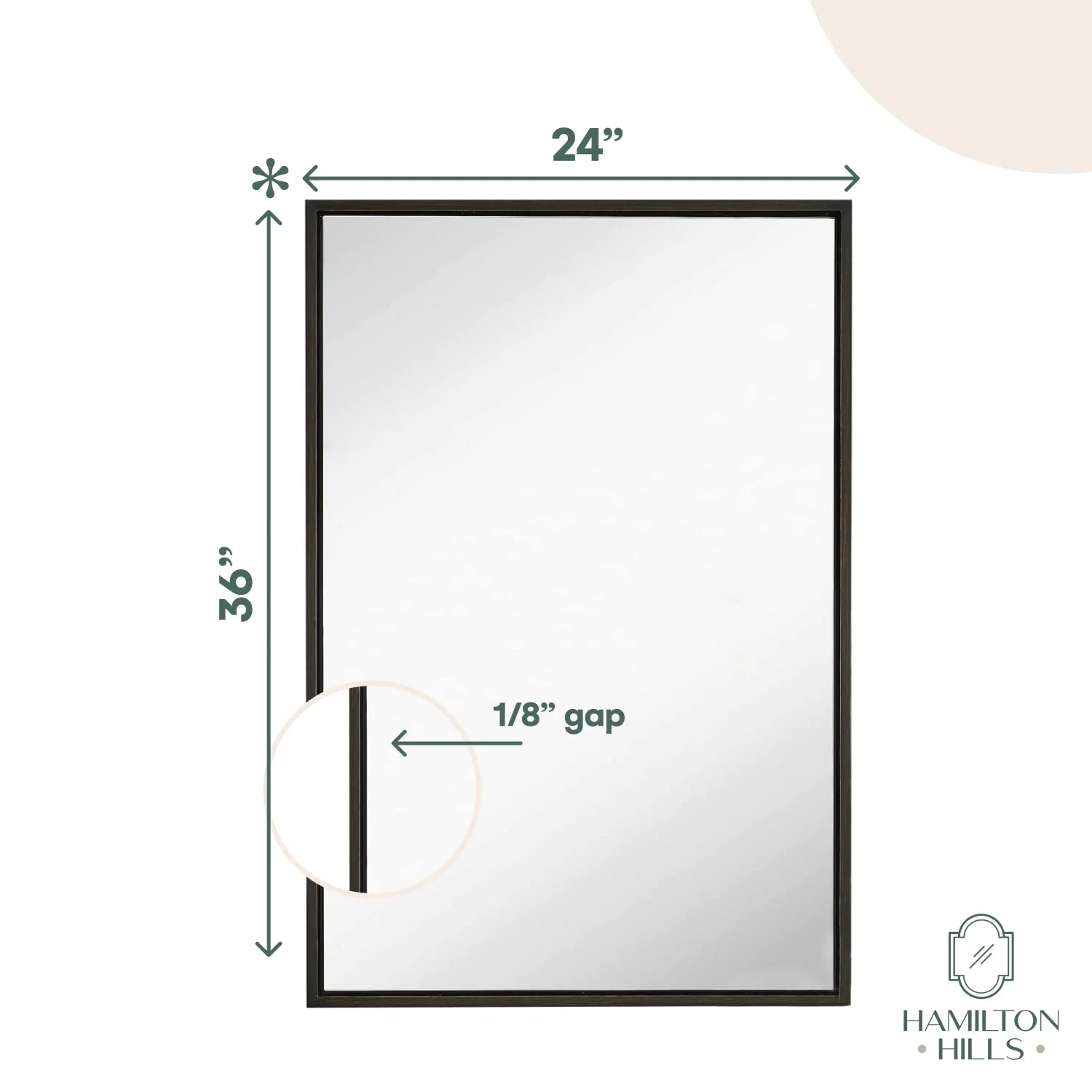 Hamilton Hills Clean Large Modern Wenge 32" Wood Round Frame Wall Mirror - 1 - Product image 9