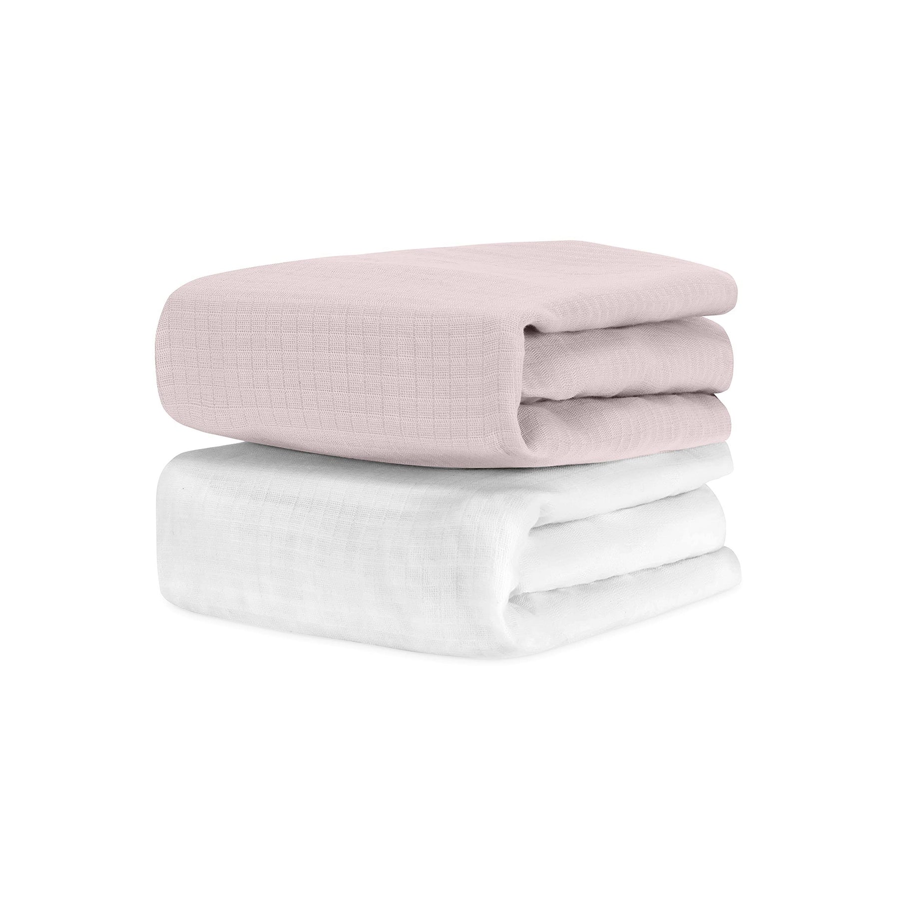 Newton Baby 2-Pack Organic Cotton Breathable Crib Sheets in Sunrise Pink/Solid White - Product image 1