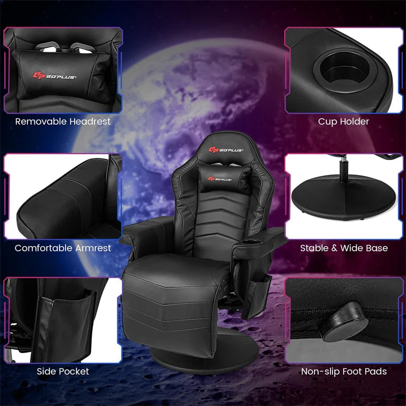 Ergonomic Gaming Recliner Chair with Massage, Retractable Footrest & Cup Holder - Product image 6