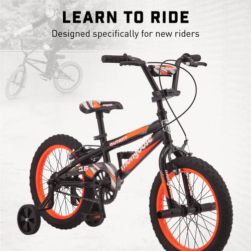 16" Mutant Kid'S BMX Bike, Ages 3 - 5, Black & Orange