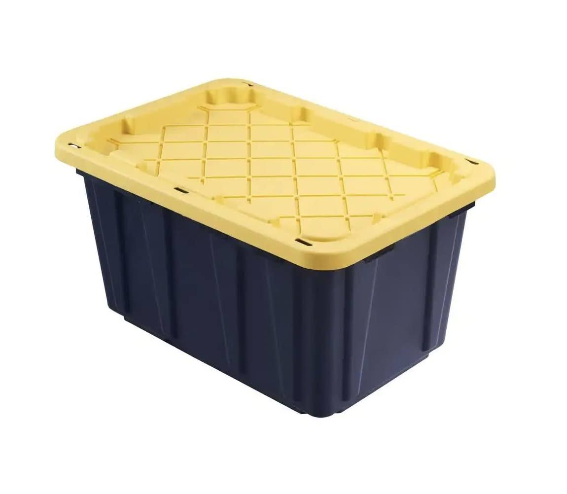 HDX Tough Polypropylene Plastic 27 gal. Storage Tote in Black (5-Pack) - Product image 1