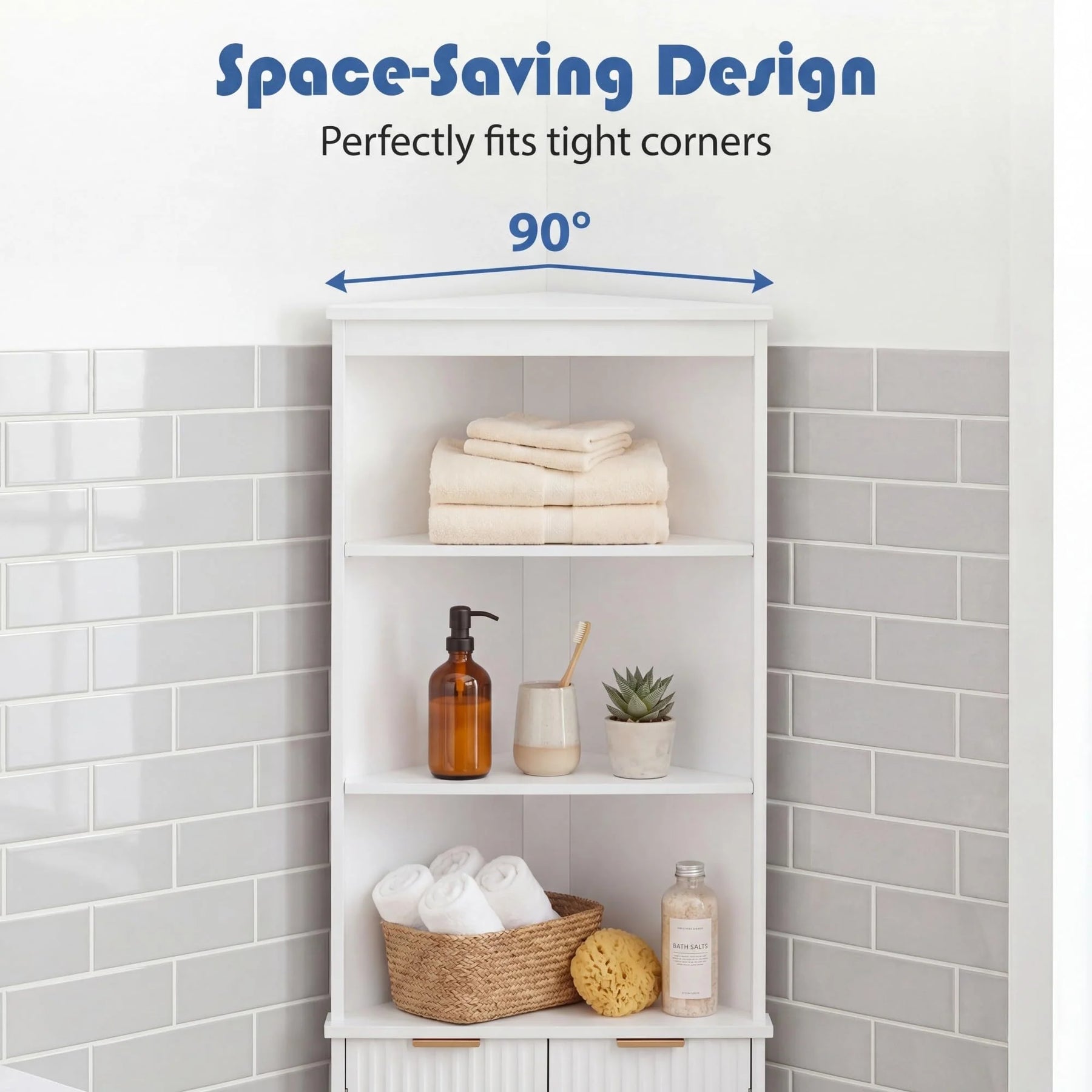 Tangkula Corner Bathroom Floor Cabinet - Product image 8
