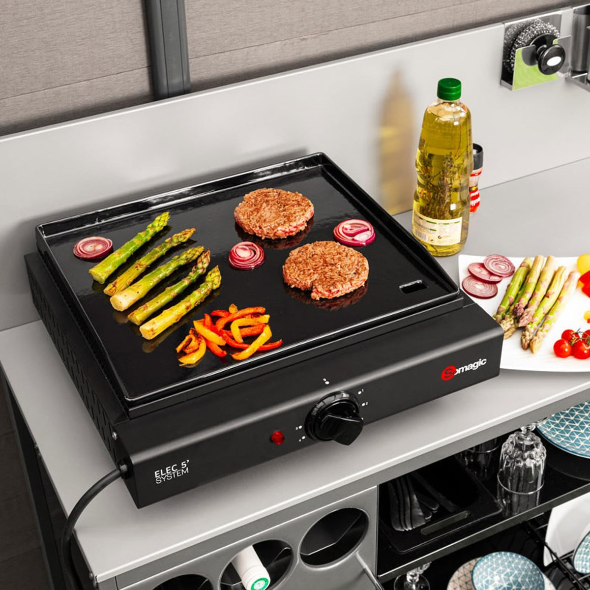 SOMAGIC Oliana Cast-Iron Electric Griddle