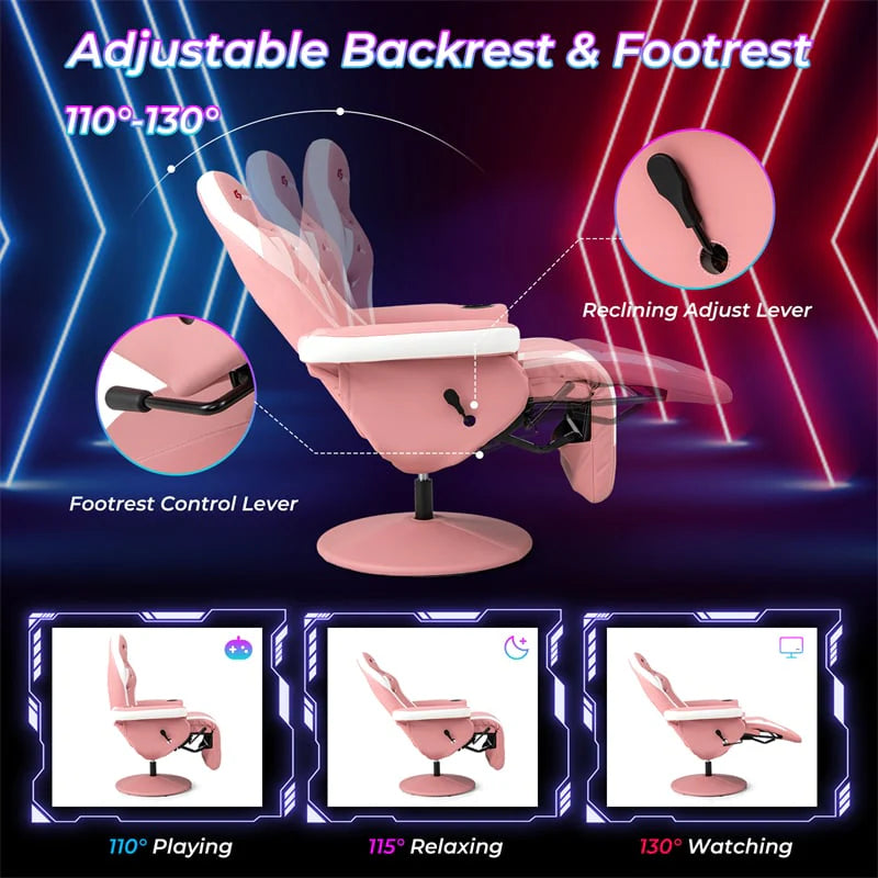 Ergonomic Gaming Recliner Chair with Massage, Retractable Footrest & Cup Holder - Product image 43