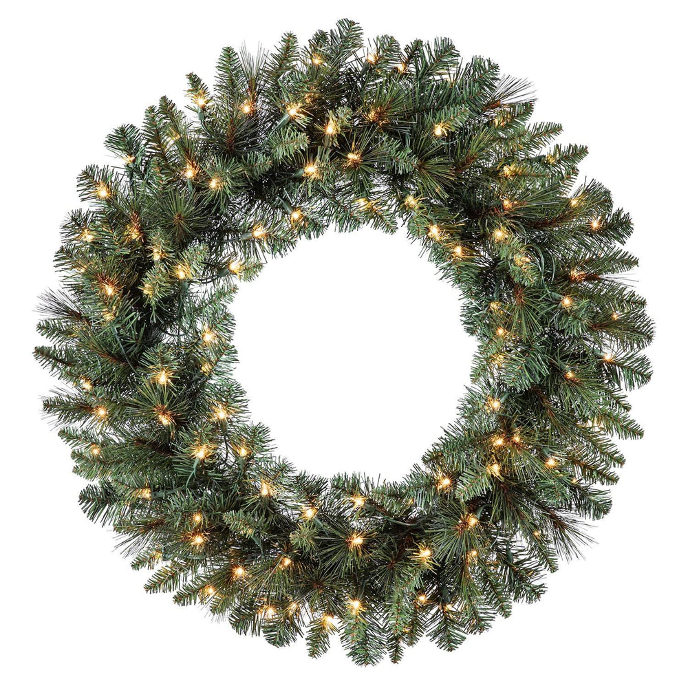 Holiday Living 30-in Pre-Lit Indoor/Outdoor Green Scottsdale Pine Artificial Christmas Wreath - GD26M3A27C00