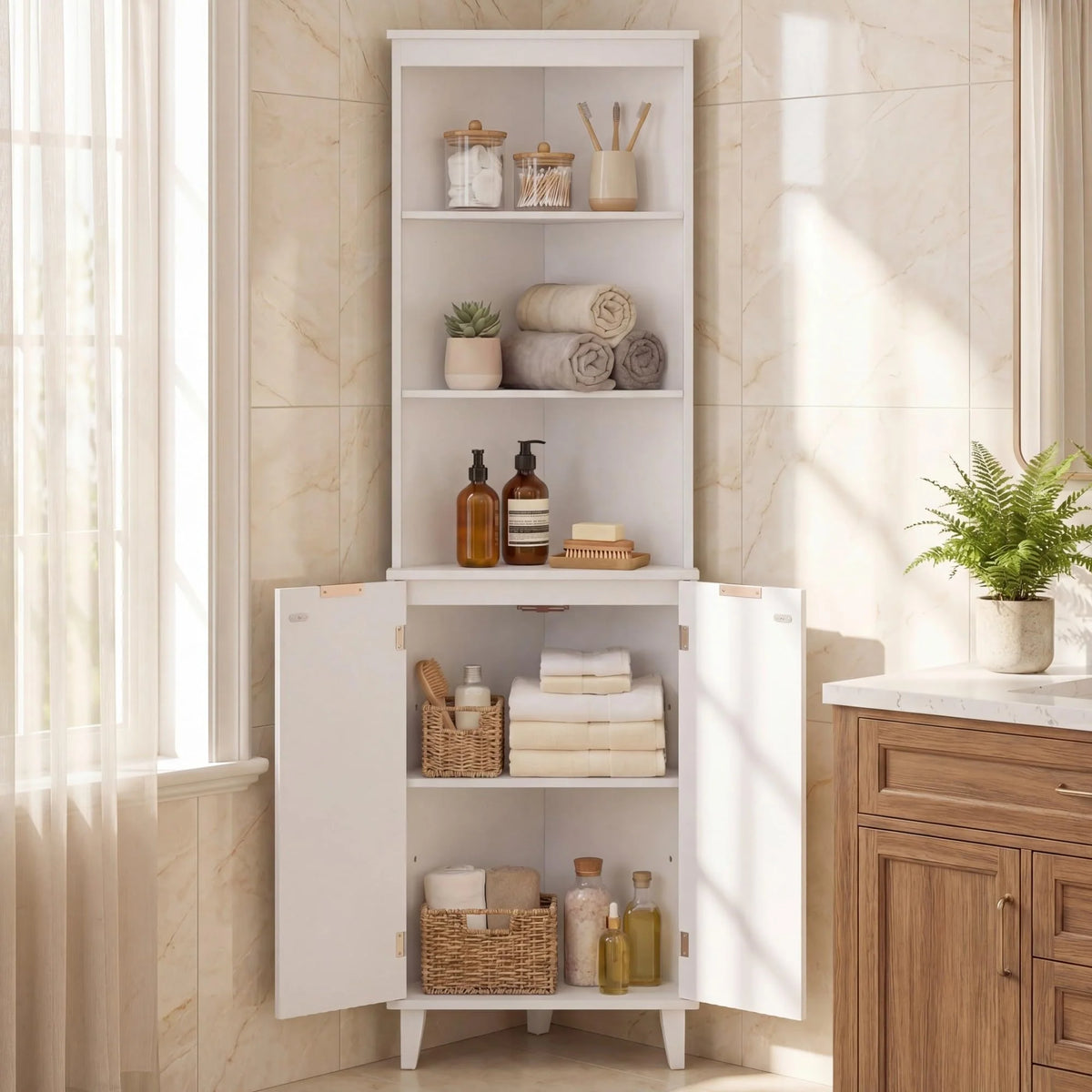 Tangkula Corner Bathroom Floor Cabinet - Product image 2