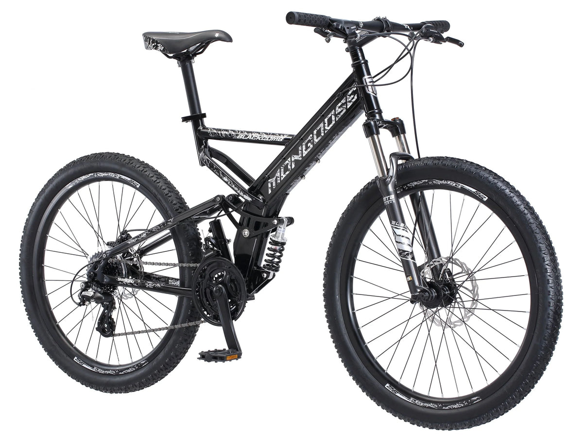 Mongoose Blackcomb Mountain Bike, 26 - Inch Wheels, 24 Speeds, Black, Men'S