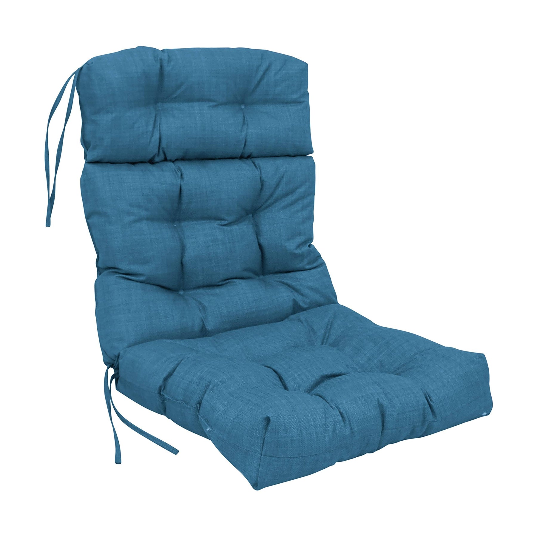Blazing Needles 22 x 45 in. Spun Polyester Solid Outdoor Tufted Chair Cushion Sea Blue - Product image 1