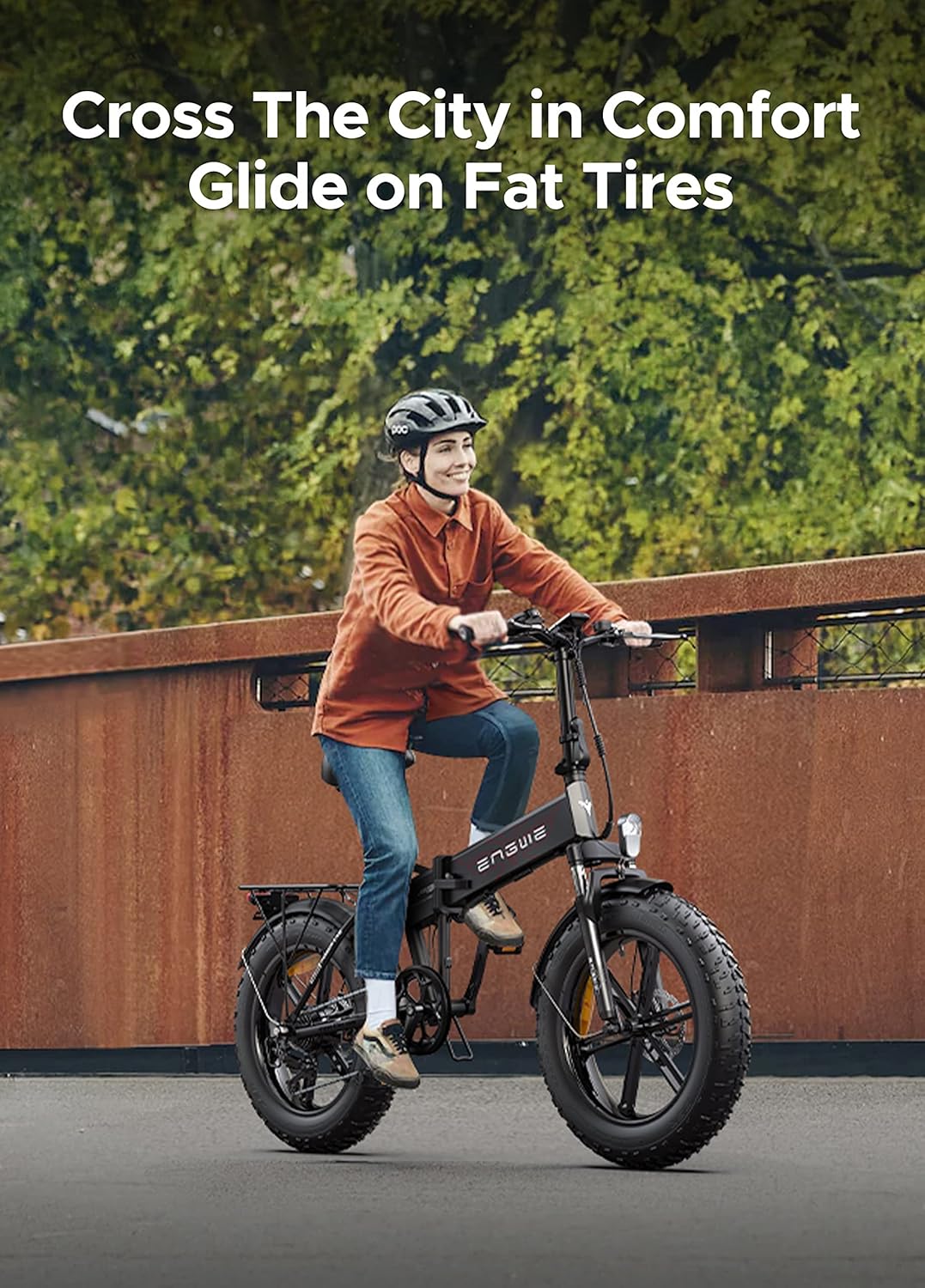 EP-2 Pro Foldable Electric Bike 20 × 4.0 Electric Fat Bike 7 Speeds with Removable 48V 13Ah Battery Range 120km Off-Road & MTB & Beach & Snow -